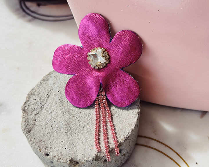 Rhinestone Choker with Flower pin