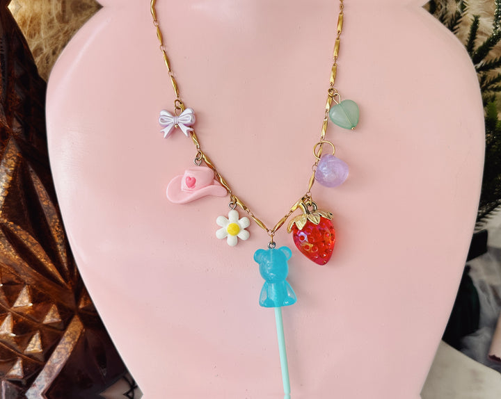 Teddy & Strawberry charm chain