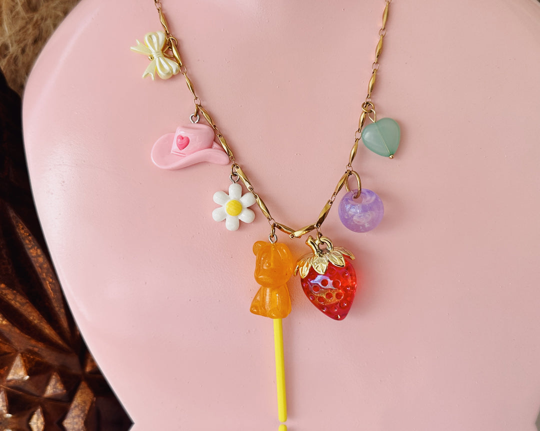 Teddy & Strawberry charm chain